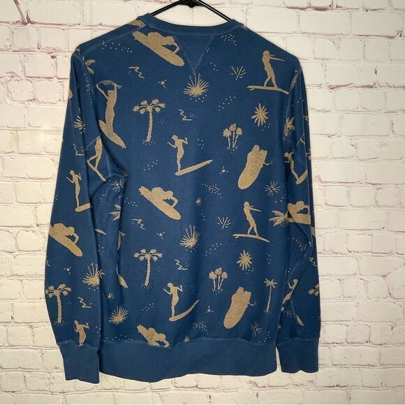 Y2K Barbour Of South Shield Mens Surf Shirt Blue Sweatshirt Long Sleeve Size S - Picture 8 of 11